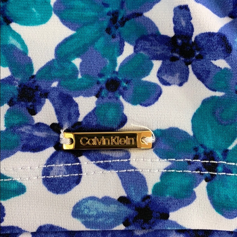 👚New Calvin Klein 👚Size Small Blue Floral - Picture 4 of 5